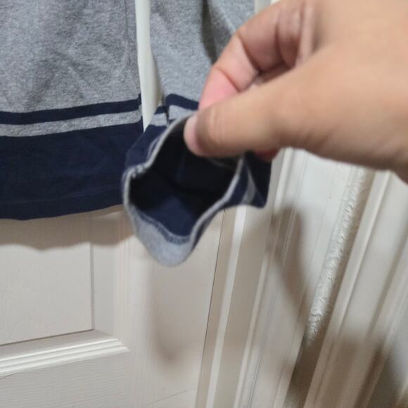 Tommy Hilfiger Navy Gray Stripe Long Sleeve Top S - Picture 8 of 9